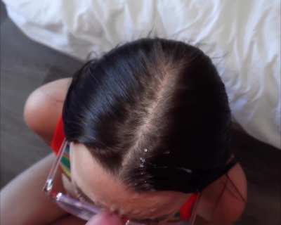 Spewing a torrent of hot jizz all over that pretty face