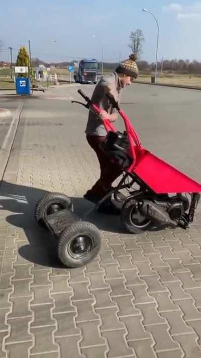 A Motorized Wheelbarrow.