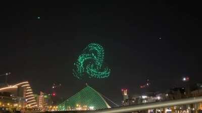 Drone display on the Liffey last night