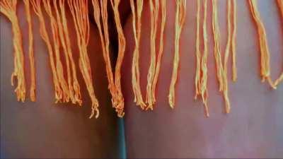 Going commando and the frills on her dress dont cover much