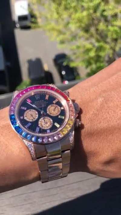 Had to find the sun for this wrist roll - Rainbow Daytona