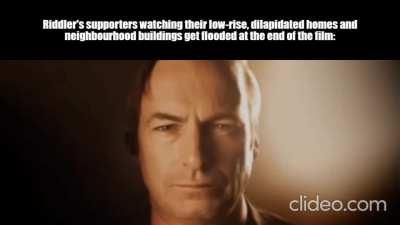 The rich, sleazy, and phoney pricks that Riddler hated so much were probably not that affected, living in their high-rise penthouses.