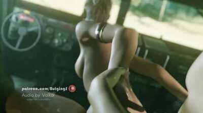 Sheva anal creampie in the backseat (Bulging senpai, Volkor)