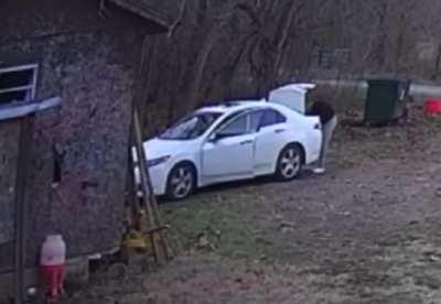 So uh.. My mom just sent this to me from her security camera. 