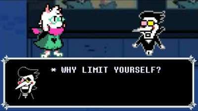 Spamton teaches Ralsei how to sell seashells