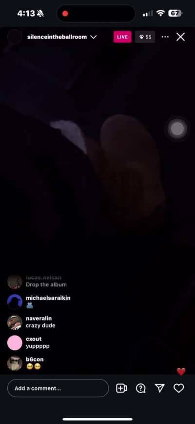 IG Live previewing the Pyramidz instrumental on his alt account