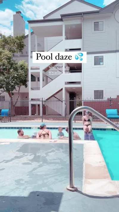 Nicole at the pool in bikini