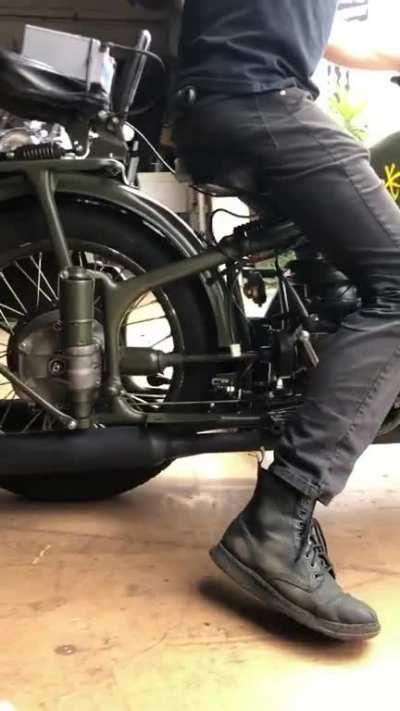 Reverse gear on a motorcycle sans the sidecar... very sketchy.