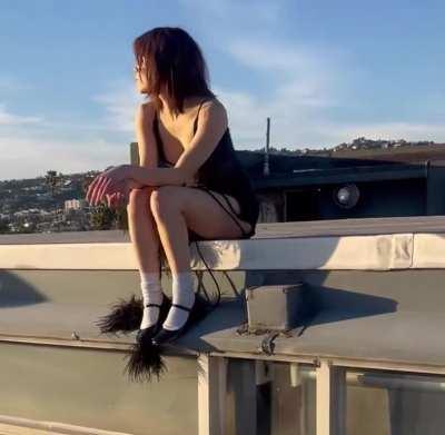 Leggy BTS of The Sunday Times Style Photoshoot