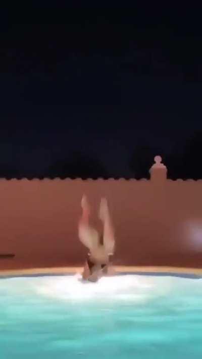Backflip in the pool