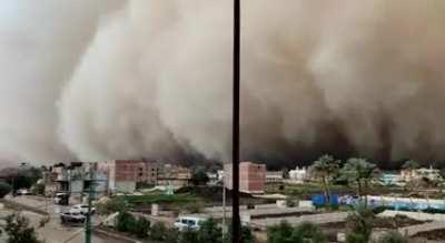 Massive Sand storm approaching a village in Egypt right now
