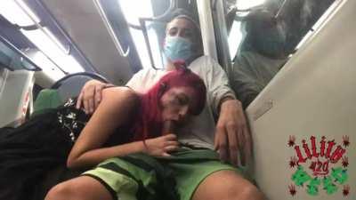 Blowjob on a subway