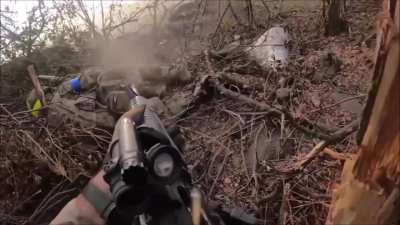 Ukrainian soldier survives getting hit in the elbow, helmet and in the backpack detonating a grenade. December 2024
