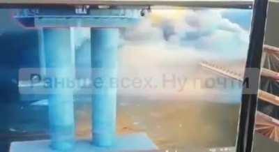 Video of the moment of the explosion at Crimea Bridge