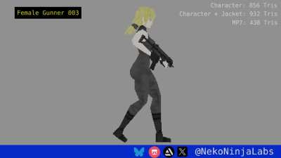 Low Poly Female Gunner 003