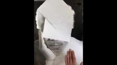 Time-lapse of my Morgan Freeman portrait