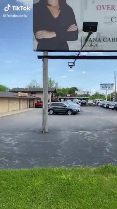 The sign is staring at him, alright