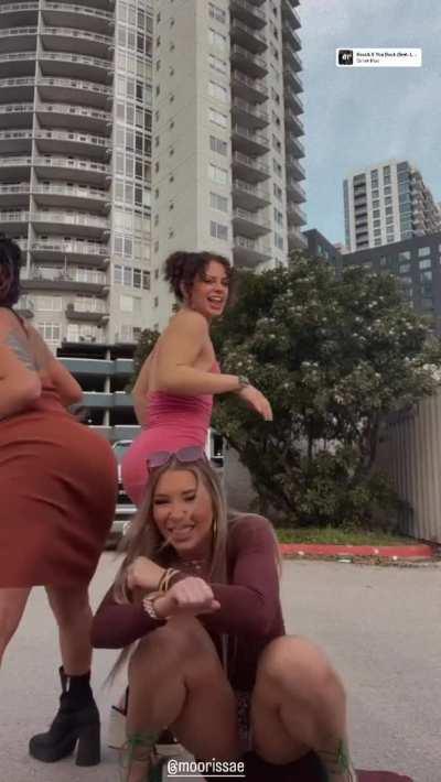 Dancing in parking lot