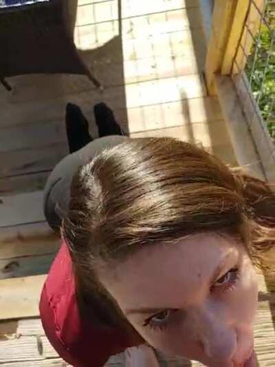 A blowie on the balcony