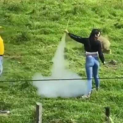 When you forget there's a rocket in your hand