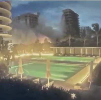 The collapsing of the building