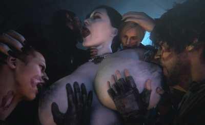 Alcina Dimitrescu surrounded by stupid sexy man-things (nottanj) [Resident Evil]