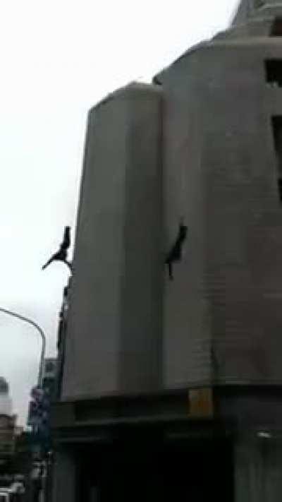 HMFT after repelling down a building