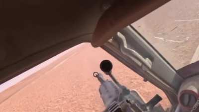 Iraqi tribesmen of Al Jughaifa on a desert ISIS hunting mission killed 3 isis combatants and burned their vehicle, Iraqi- Saudi borders,2025.