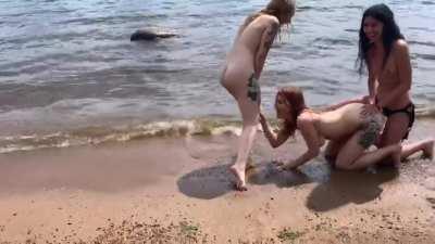 People saw they shooting on a public beach