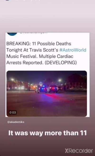 Footage from a guy who was on a Astroworld concert and filmed what happened. (Disturbing content)