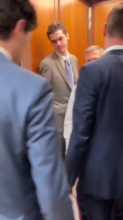 Senator Jim Banks of Indiana calling a fired HHS federal worker a clown at the Hart Senate building today
