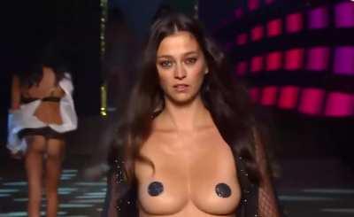 Topless on runway