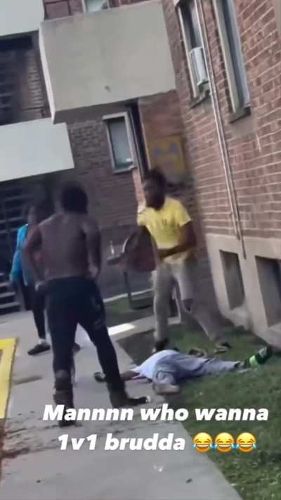 bro got up angry this morning and decided to knock out some people in O'Block