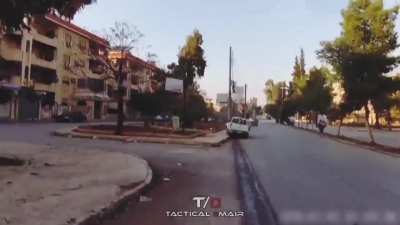 German inghimasis storm Aleppo and launch an RPG from point blank at a fleeing Syrian Army officer (November 2024) 