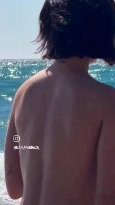 Topless Maria at the beach