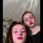 Katie licking the other katie