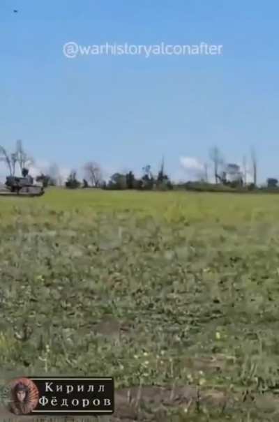 A Russian soldier is filming how a TOR air defense system tries to escape a Ukrainian heavy 