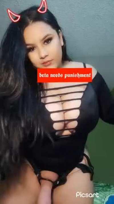 A powerful and beautiful woman only needs an obedient bitch to entertain herself.