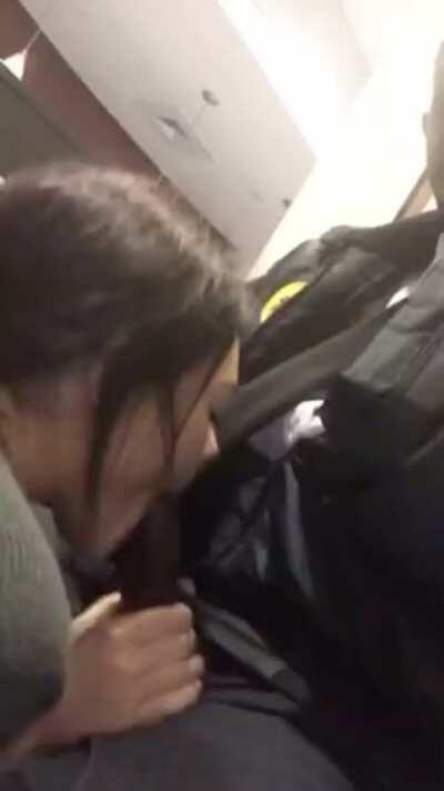 Lost her apartment keys so she sucks security guard for new ones