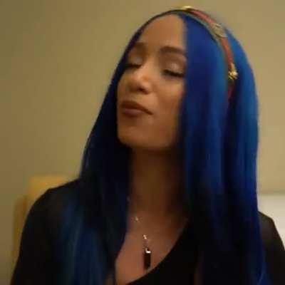 Sasha Banks promoting her The Bump appearance