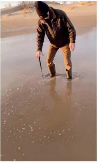 Litterally playing in quicksand