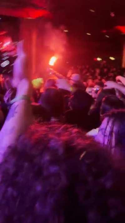 By request the video of the flare getting set off at the Seattle show last night 3/1/23