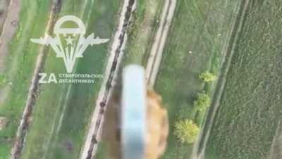 ru pov drones dropping explosives on Ukrainian tropps