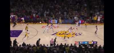 [Highlight] Trailing by 2 with under 30 seconds remaining Russell Westbrook races down the court to try and tie the game.