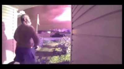 Man reacts to a chemical plant explosion near his house