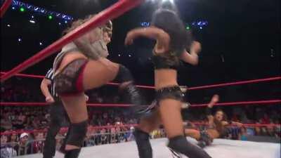 Gail Kim caught a low kick from ODB