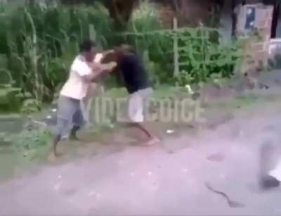 When a shinobi tried to interrupt a glad and cent fight