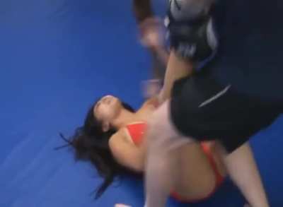 Nicole Oring taking a couple of knees downstairs