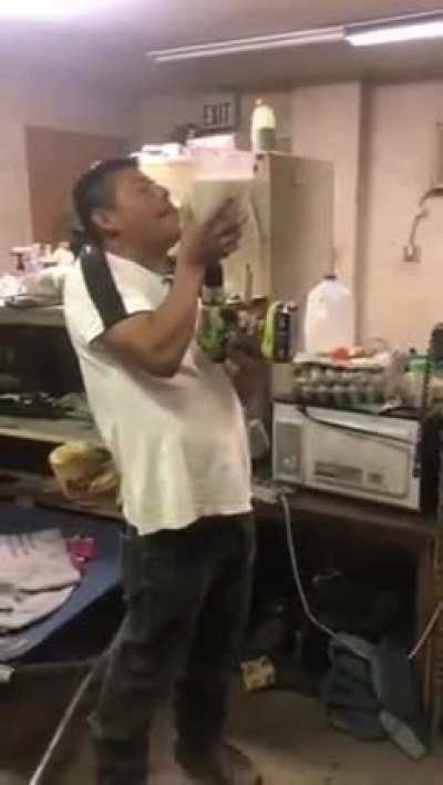 Blender broken? No problem use a drill