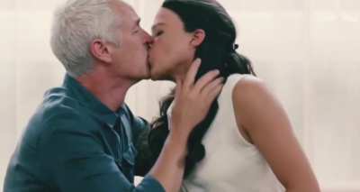 Fresh widow Michelle Rodriguez kissing an older guy (also widower)